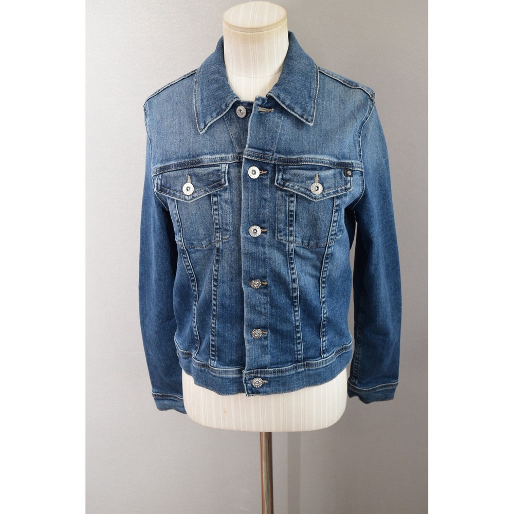 AG Adriano Goldschmied Blue Denim Jean Jacket EUC
